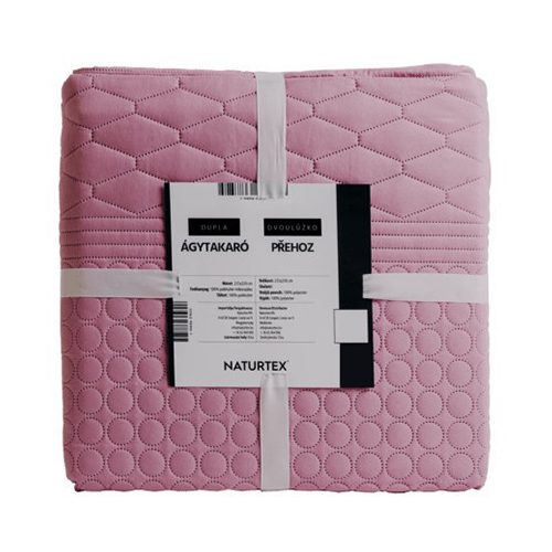 Naturtex microfiber ágytakaró - szürke-rózsaszín 235x250 cm