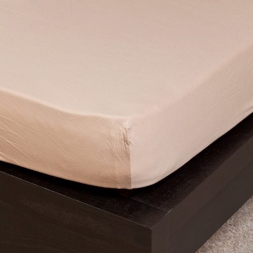 Naturtex Jersey fitted bed sheet - sand brown 180-200x200 cm